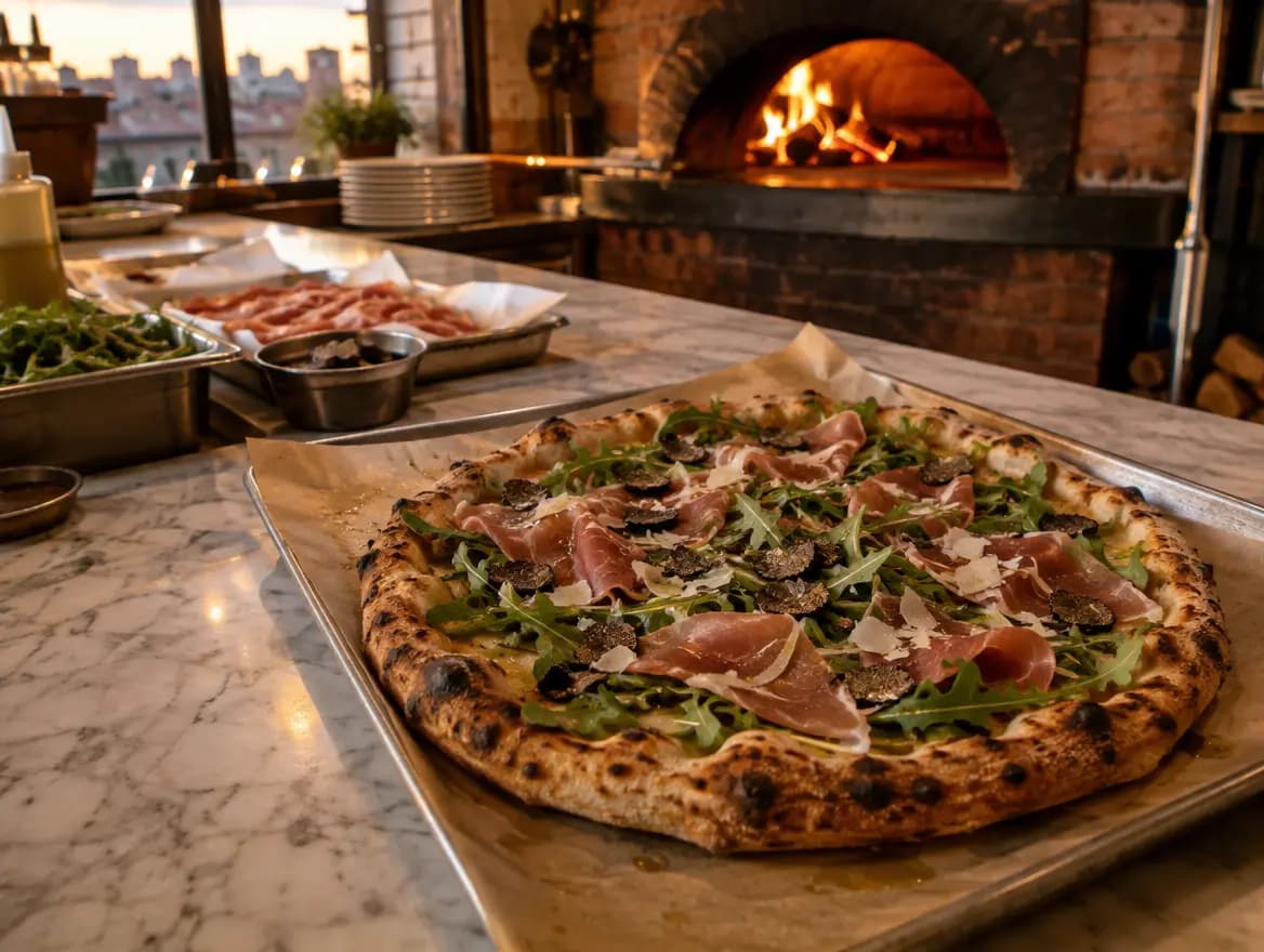 Pizza s rukolou a parmskou šunkou